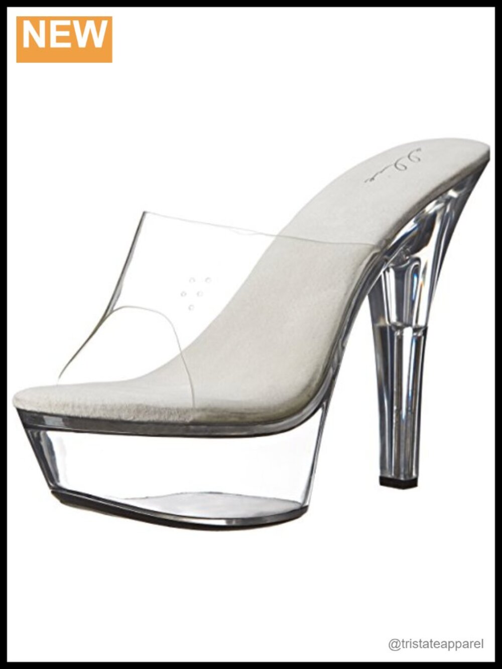 Ellie Shoes Platform Sandal Slip-On Dancer Lucite Heel